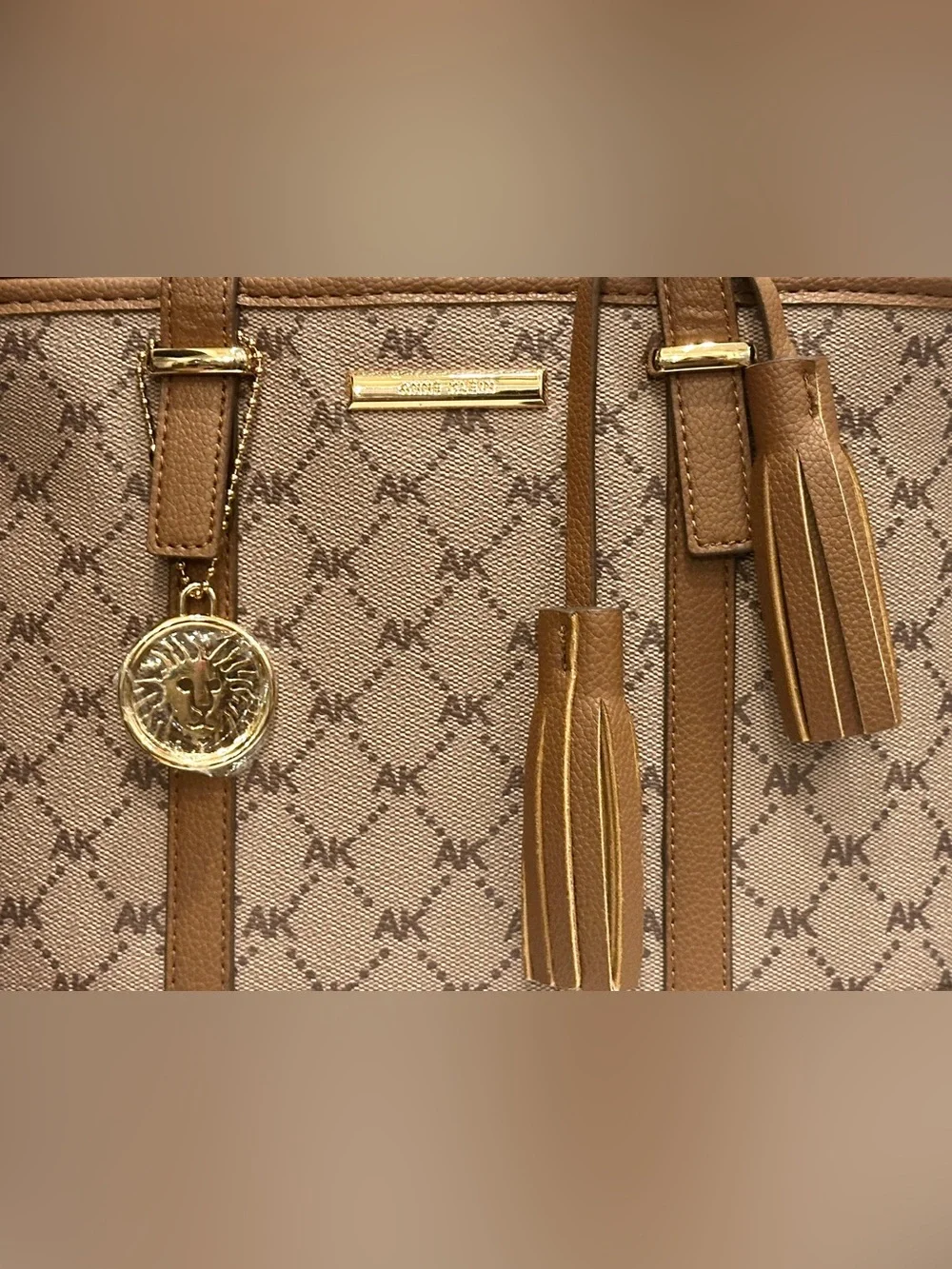 Anne Klein Brown 3-in-1 Satchel Crossbody Handbag Set | Removable Pouch & Wallet